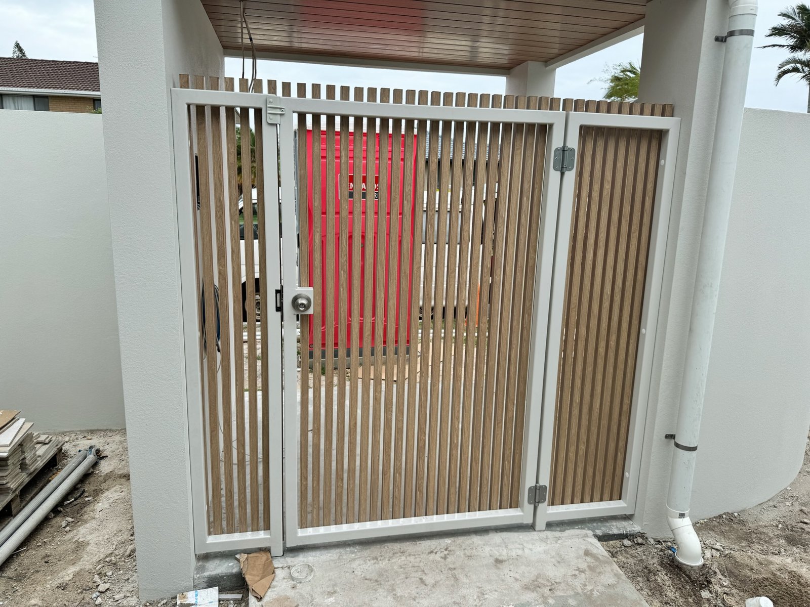 Batten Style Keypad Entry Pedestrian Gate - Gate Boss Logan